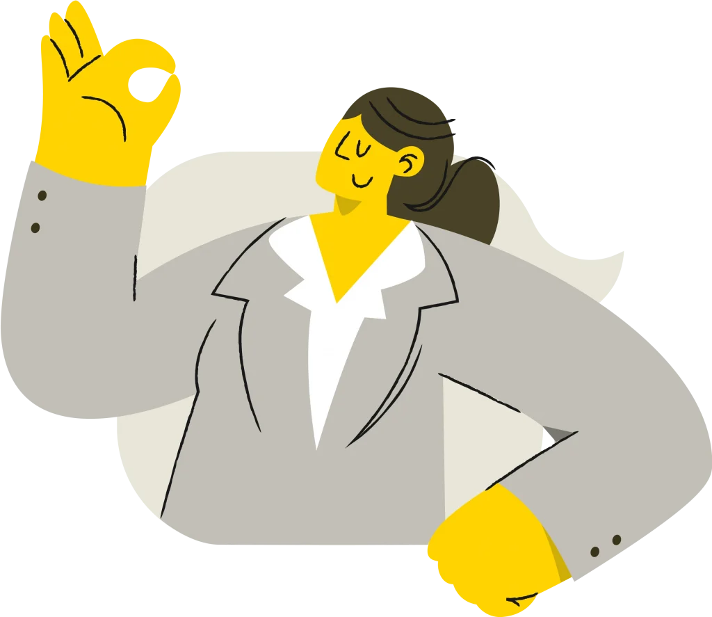 Illustration of woman doing an okay gesture with her hand