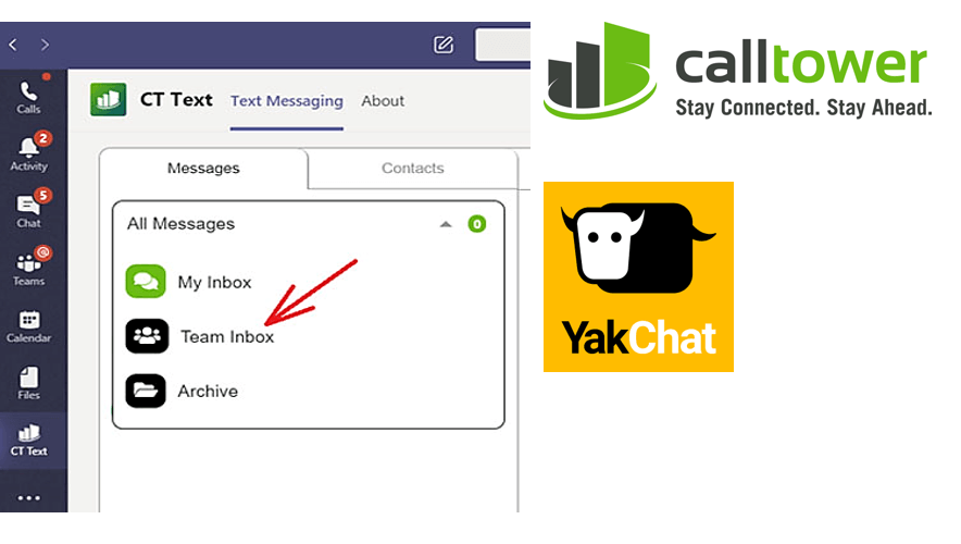 CallTower CT Text Powered by YakChat