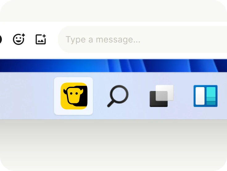 YakChat in Microsoft Windows taskbar