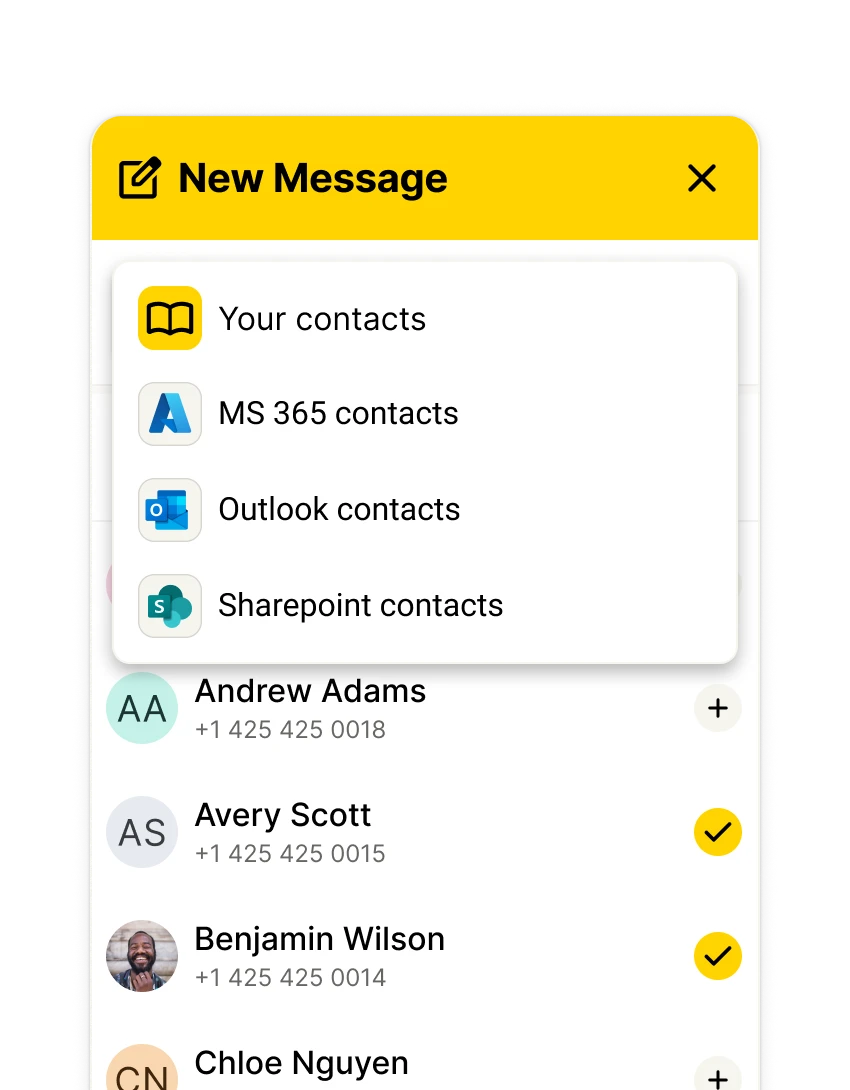 Sending messages to contacts