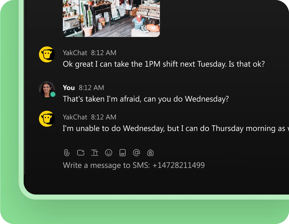 SMS direct from Webex chat