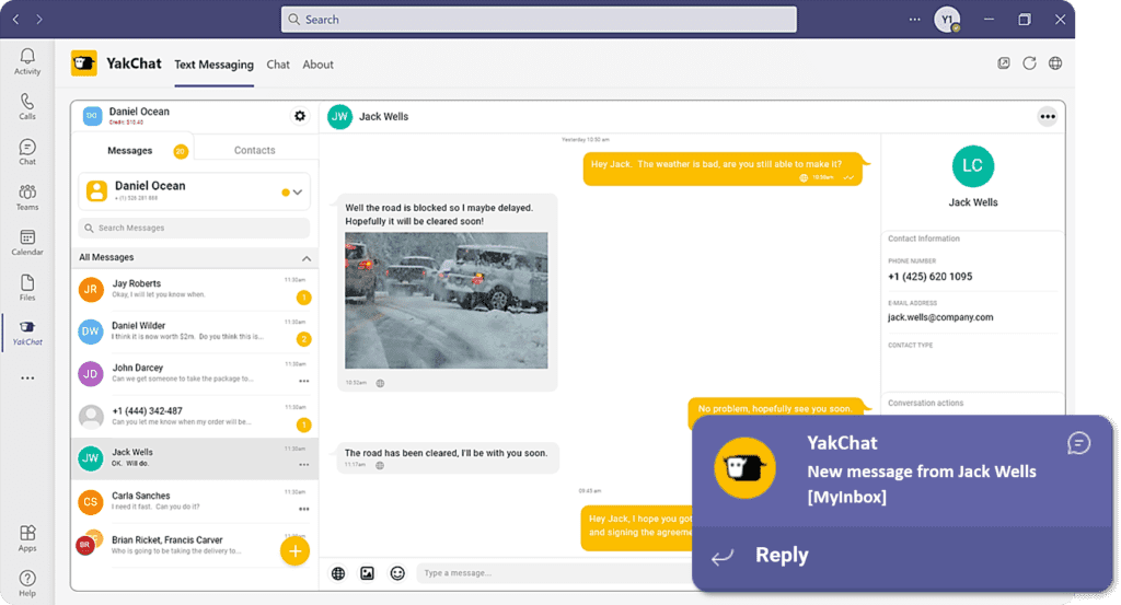 YakChat messaging app image