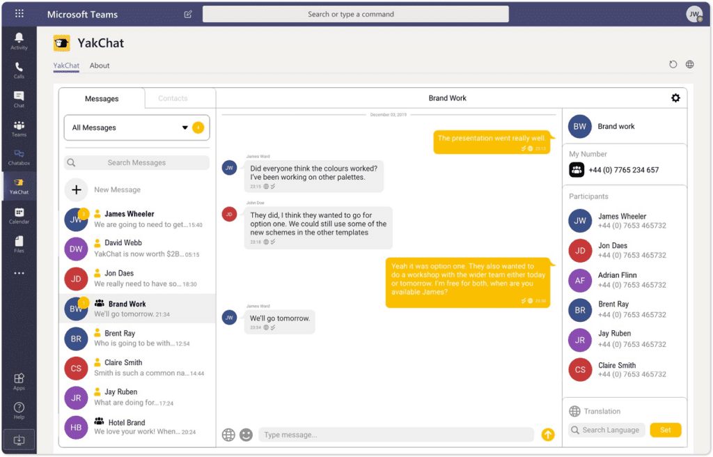Microsoft Teams with SMS