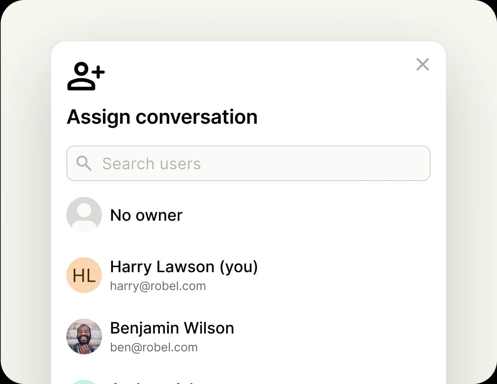 Assign conversations