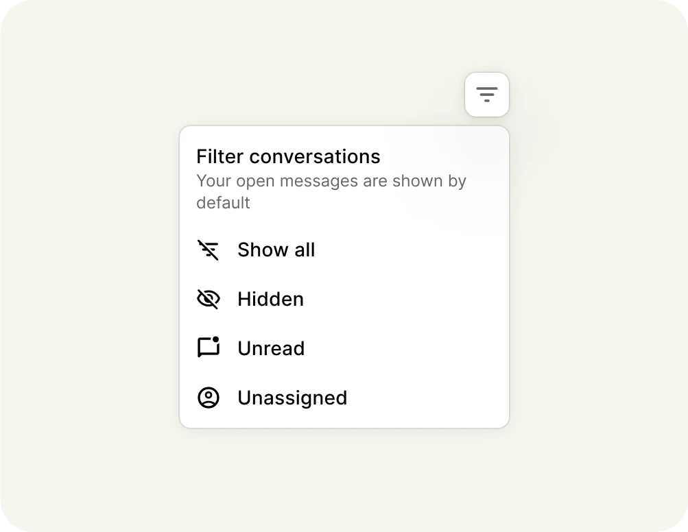 Filter conversations