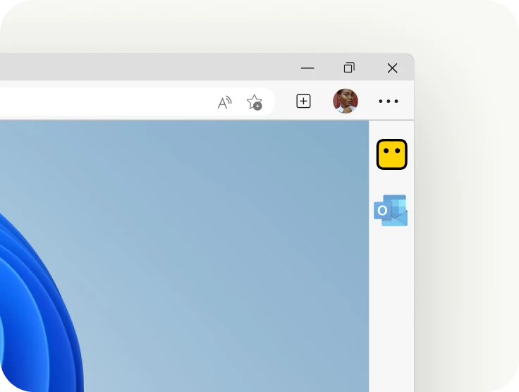 YakChat pinned Microsoft Edge sidebar
