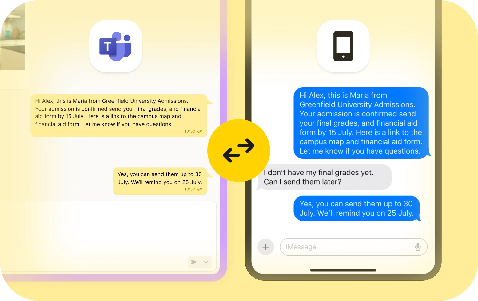 Syncing messages between desktop and mobile