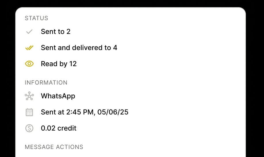 Message delivered receipts